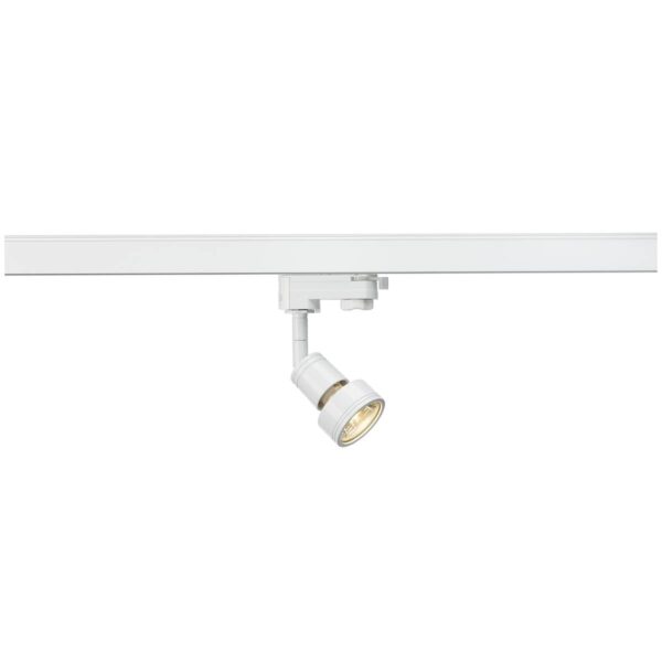 SLV PURI Lampenkopf Weiss GU10 – 3-Phasen-Schienenstrahler mit Adapter