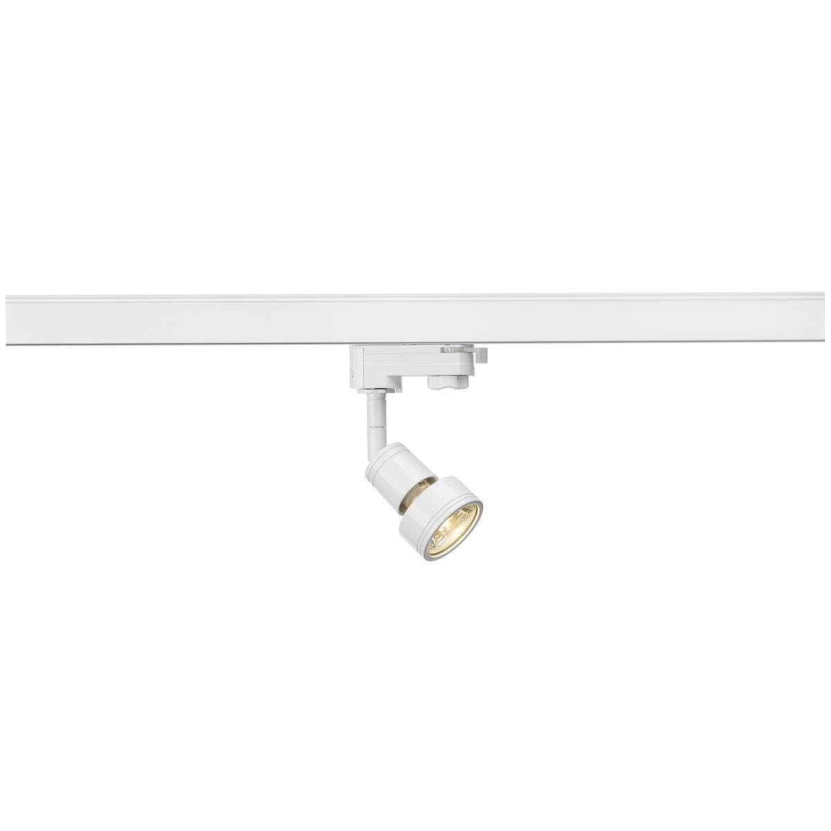 SLV PURI Lampenkopf Weiss GU10 – 3-Phasen-Schienenstrahler mit Adapter