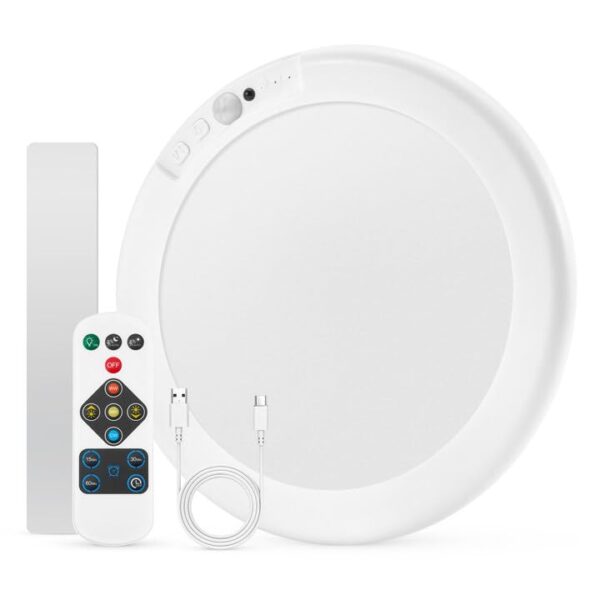 BOJIM Akku-Deckenleuchte mit Bewegungsmelder – USB-Aufladbar, Fernbedienung, IP44