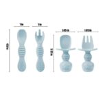 PandaEar 9-teiliges Silikon Geschirrset – Babysicheres Fütter-Set mit Saugnapf-Funktion (Blau) – Bild 7