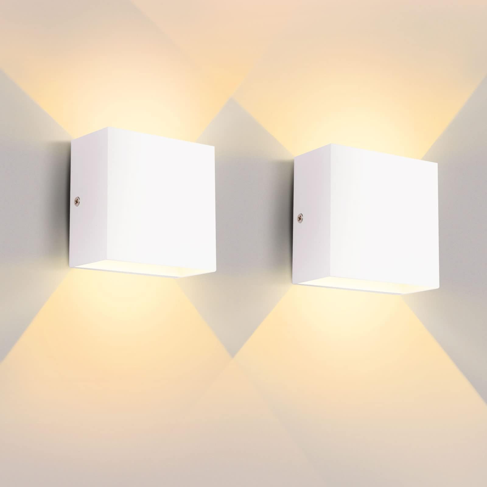 Lureshine LED Wandleuchte 10W Warmweiß 3000K – Modern Aluminium für Innen, 2er Set