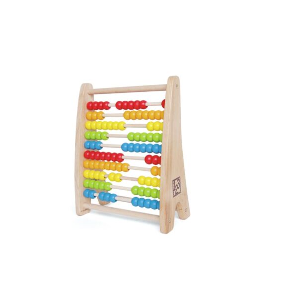 Hape Regenbogen-Abakus – Holz-Rechenrahmen mit 100 Kugeln für frühe Mathematik