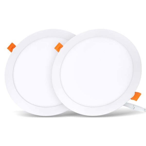 LVWIT 2er Pack LED Einbauleuchten 18W – Ultraslim Downlights 4000K Neutralweiss für niedrige Decken