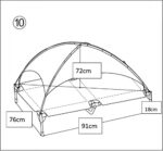 Deuline Hundeliege L mit abnehmbarem Dach – Erhöhtes Outdoor-Hundebett für Garten & Reisen – Bild 9