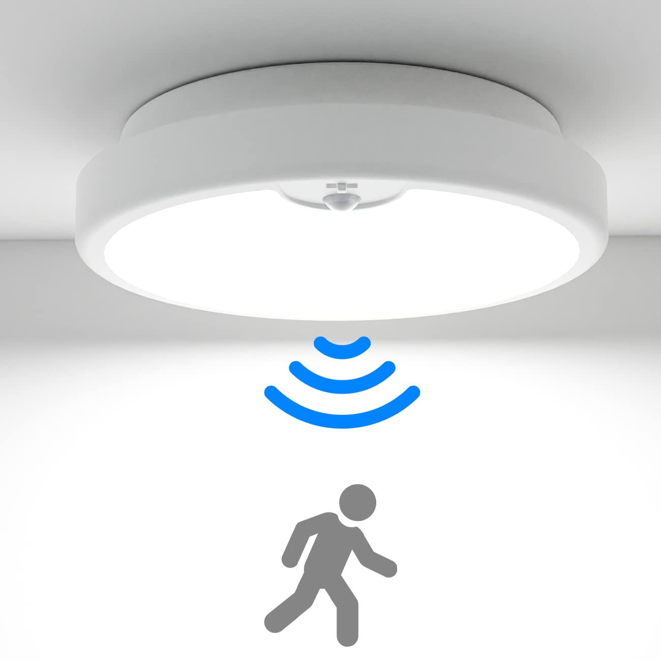 Peasur LED Deckenleuchte 18cm mit Bewegungsmelder – Batteriebetrieben für innen & aussen