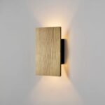 Ouglres Holz Wandlampe Vintage – Industrial Design Wandleuchte mit Schalter
