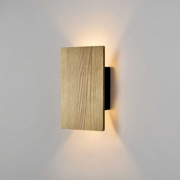 Ouglres Holz Wandlampe Vintage – Industrial Design Wandleuchte mit Schalter