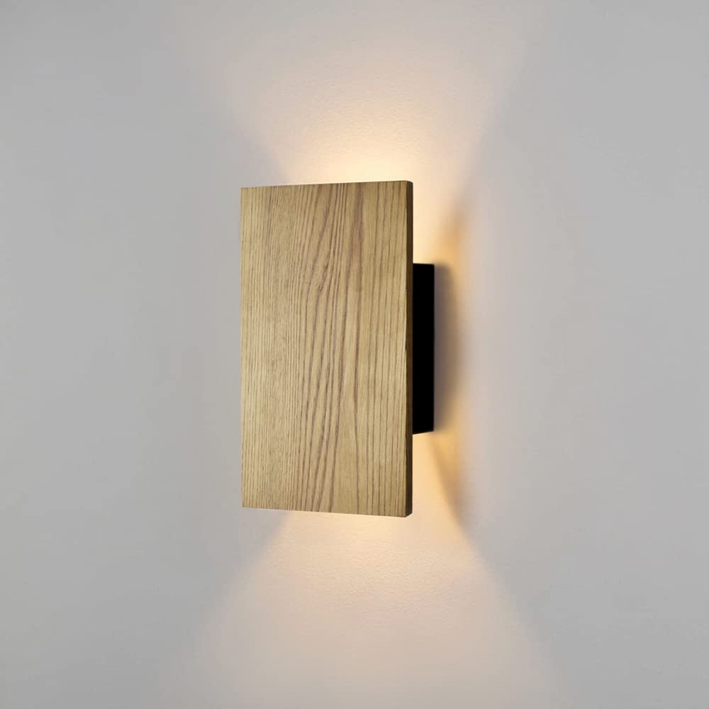 Ouglres Holz Wandlampe Vintage – Industrial Design Wandleuchte mit Schalter