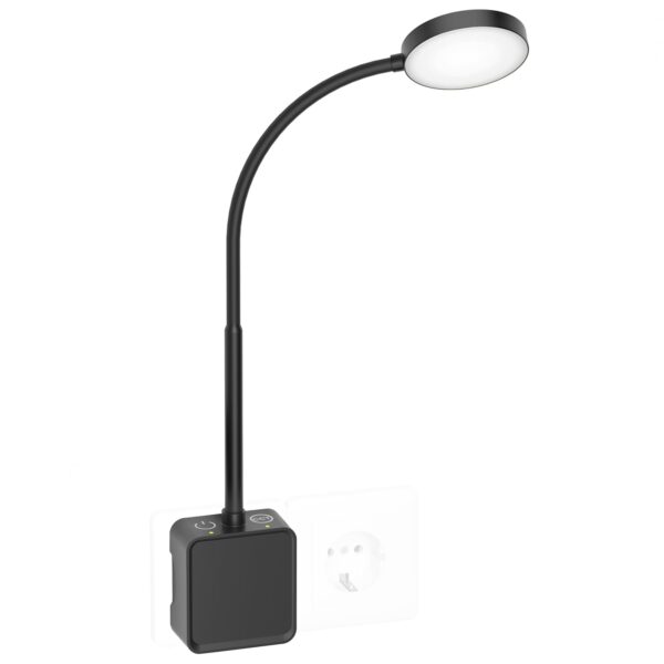 PRINCEWAY LED Steckdosenleuchte Schwanenhals – Dimmbar & Farbwechsel für Schlafzimmer
