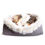 Deautie Katzenbett 2-in-1 Plüsch – 61 x 51 cm Haustiernest für Katzen & kleine Hunde – Bild 4