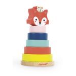 Janod Baby Forest Holz-Stapelspiel Fuchs – Motorische Entwicklung für Kleinkinder ab 1 Jahr – Bild 4