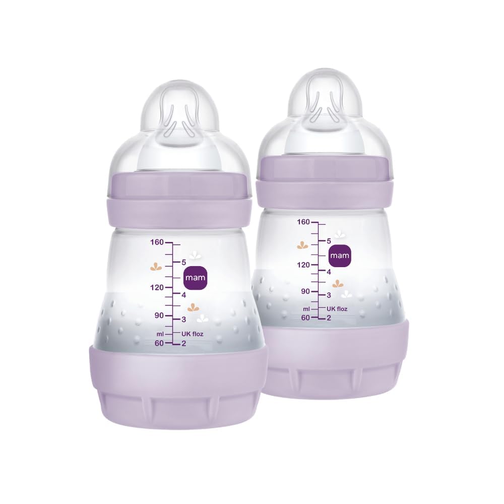 MAM Easy Start 160 ml Babyflasche 2er-Set – Anti-Kolik-Flaschen für gemischtes Stillen
