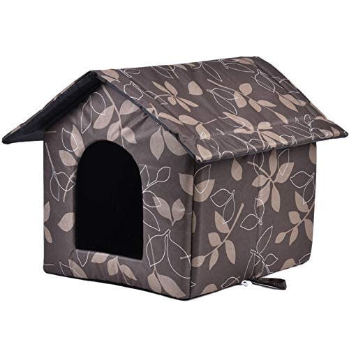 Winterfestes Katzenhaus Grösse L mit abnehmbarem Kissen – Wasserdichtes Outdoor Haustierhaus