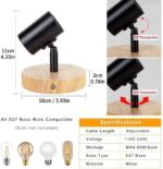 2er-Set Comely Vintage Wandleuchte – Industrial Design mit Holz & Metall für jeden Raum – Bild 8