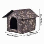 Winterfestes Katzenhaus Grösse L mit abnehmbarem Kissen – Wasserdichtes Outdoor Haustierhaus – Bild 2