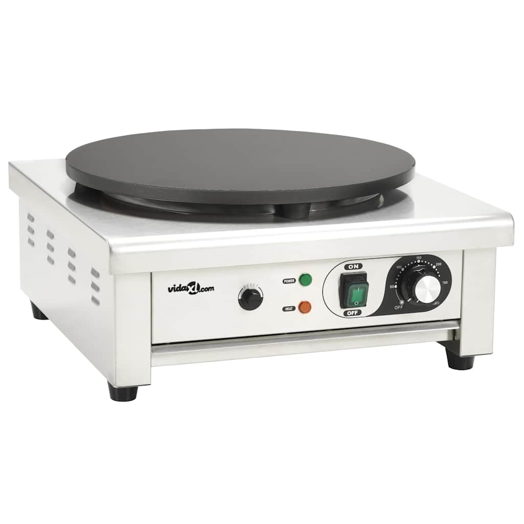 vidaXL Elektrischer Crêpe-Maker 40 cm mit ausziehbarem Tablett – 3000 W Profi-Gerät