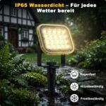 NATPOW Solar-Gartenstrahler 3000K – 2-in-1 Aussenleuchte mit 270° Ausrichtung & IP65 – Bild 5