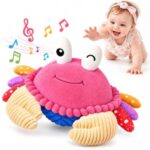 SAIMAND Musikalische Krabbe – Krabbelspielzeug mit Aufnahmefunktion & 40 Melodien für Babys 6-12 Monate