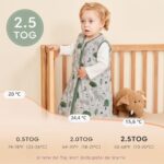 Yoofoss Winterschlafsack Baby 2.5 Tog 78cm – Wärmeschlafsack aus Bio-Baumwolle für 6-12 Monate – Bild 6