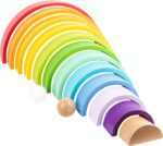 small foot Regenbogen XL Bausteine aus Holz – Montessori Spielzeug ab 1 Jahr – Bild 6