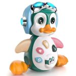 MOONTOY Pinguin Musikspielzeug ab 10 Monaten – Lernspielzeug mit Licht & Sound für Babys