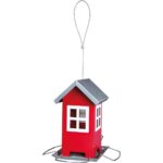TRIXIE Futterhaus 1.000 ml – Robustes Futtertablett für Heimtiere in Rot/Silber