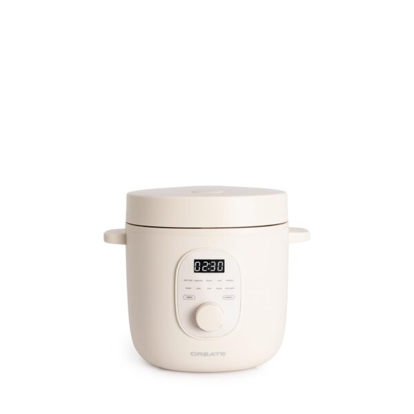 CREATE Reiskocher 1.2L Cremeweiß – Multifunktional mit Dampfgarer & 24h Timer