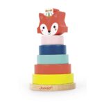 Janod Baby Forest Holz-Stapelspiel Fuchs – Motorische Entwicklung für Kleinkinder ab 1 Jahr – Bild 3
