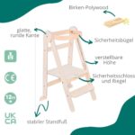 Mamatoyz Faltholz-Lernturm aus Birkenholz – 2 Höhen, 12 Monate bis 5 Jahre – Bild 4