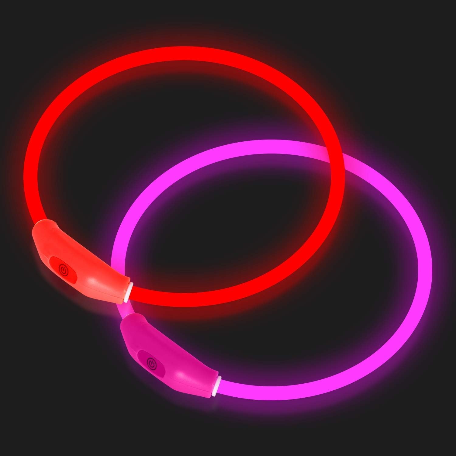 Novkin 2er-Pack LED-Hundehalsbänder – Wiederaufladbar & Sicherheit für alle Hundegrösszen