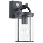 Klighten Vintage Industrial Außenwandleuchte mit Bewegungsmelder – IP44 Anthrazit für Garten