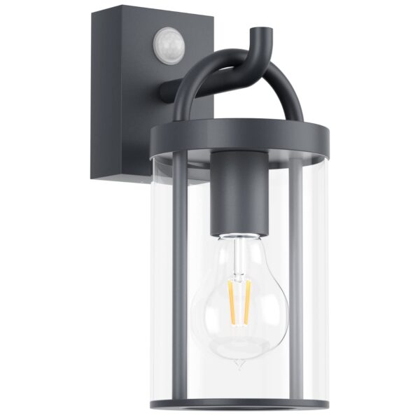 Klighten Vintage Industrial Außenwandleuchte mit Bewegungsmelder – IP44 Anthrazit für Garten