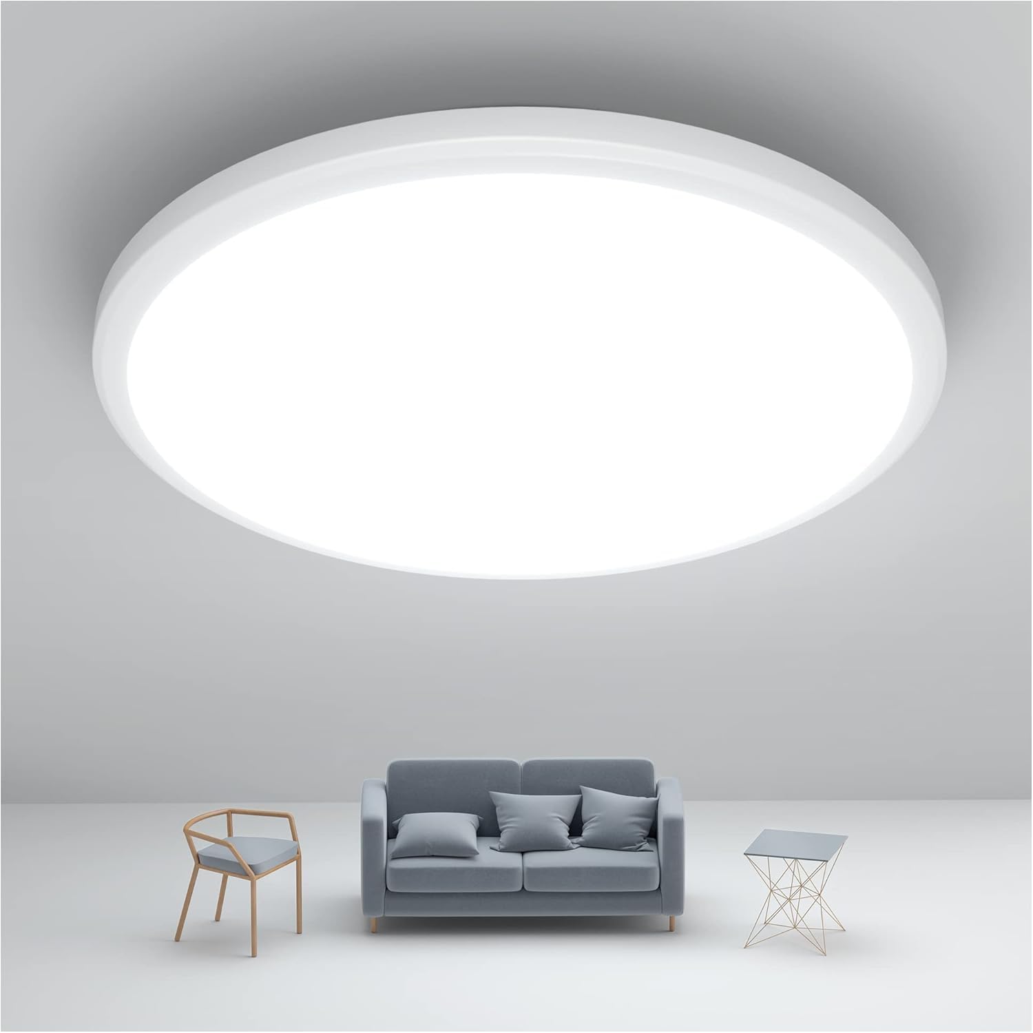 JONMONSM LED-Deckenleuchte Ø30cm 25W IP54 – Flache Badleuchte 2000lm 6500K