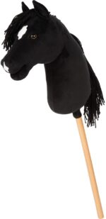 small foot Hobby Horse Eddie schwarz – Steckenpferd mit abnehmbarem Holzstab für Kinder ab 3 Jahren – Bild 7