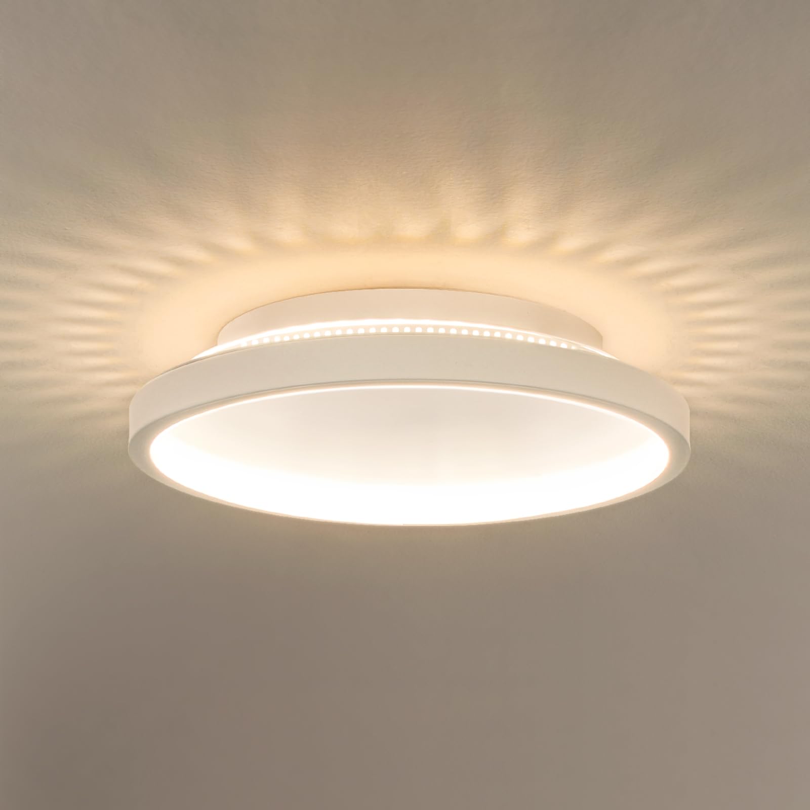 Kuwork LED Deckenleuchte Rund 20cm, 18W 4000K – Moderne Beleuchtung für kleine Räume