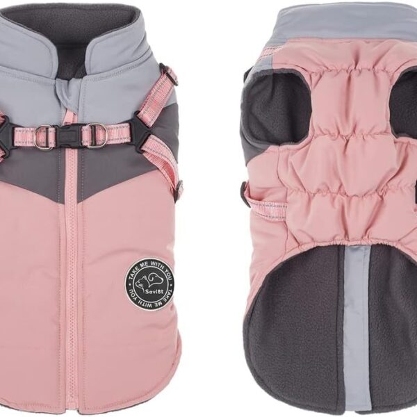 Savlot Hundejacke Grösse L – Wasserdicht & Winddicht mit Geschirr für Winter