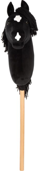 small foot Hobby Horse Eddie schwarz – Steckenpferd mit abnehmbarem Holzstab für Kinder ab 3 Jahren – Bild 11