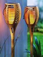 SONNENKERZE Solar-Gartenstecker Flame 2er-Set – Flammen-Effekt Gartenleuchte mit 3in1 Funktion