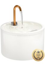 MISFANS Katzenbrunnen Keramik 2.1L – Antibakteriell mit Kupferrohr & 3-fach Filter