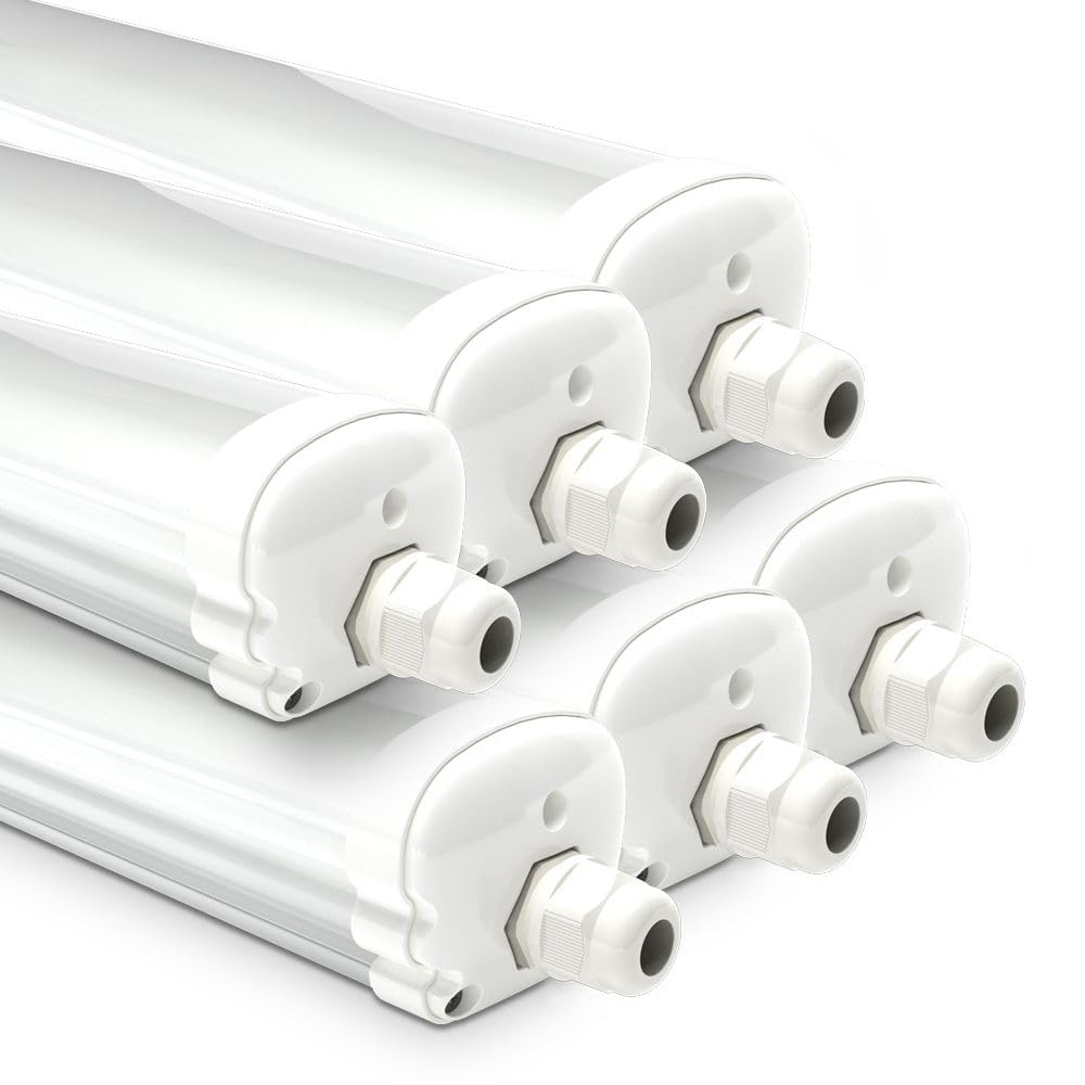 HOFTRONIC 6er Pack LED Feuchtraumleuchte 150cm IP65 48W – Energiesparend & Vernetzbar