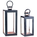 2er Set LED Laterne Marra aus Edelstahl & Glas – Moderne Gartenbeleuchtung 39 cm