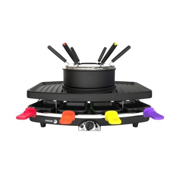 Fagor FG816 3-in-1 Fonduegrill mit Raclette – 1100 W für 8 Personen