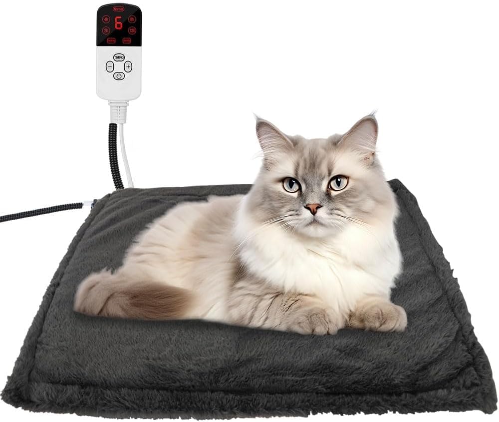 Voarge Elektrische Heizdecke 45 x 45 cm – 9 Temperaturstufen für Hunde, Katzen & Neugeborene