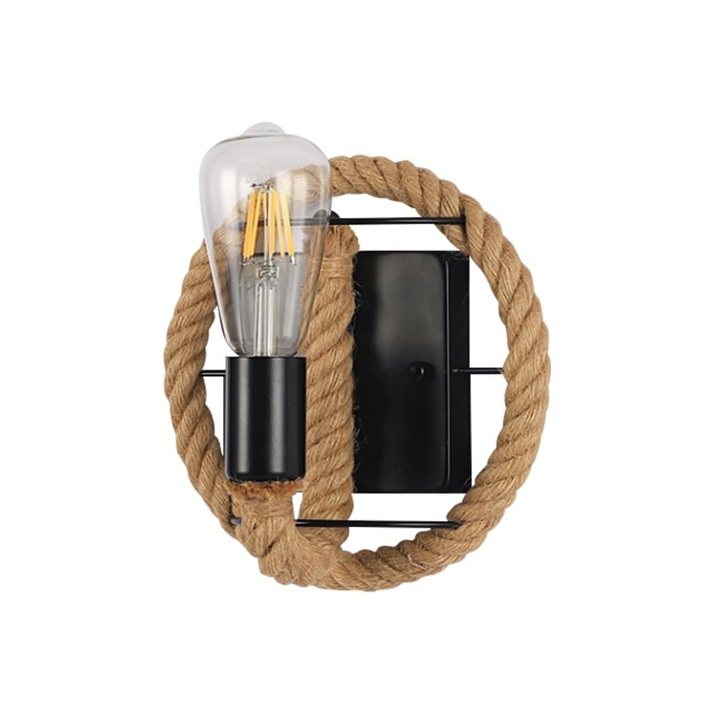 LONCHAN Vintage Wandleuchte mit Hanfseil – Industrial Loft Design für Wohnzimmer & Bar