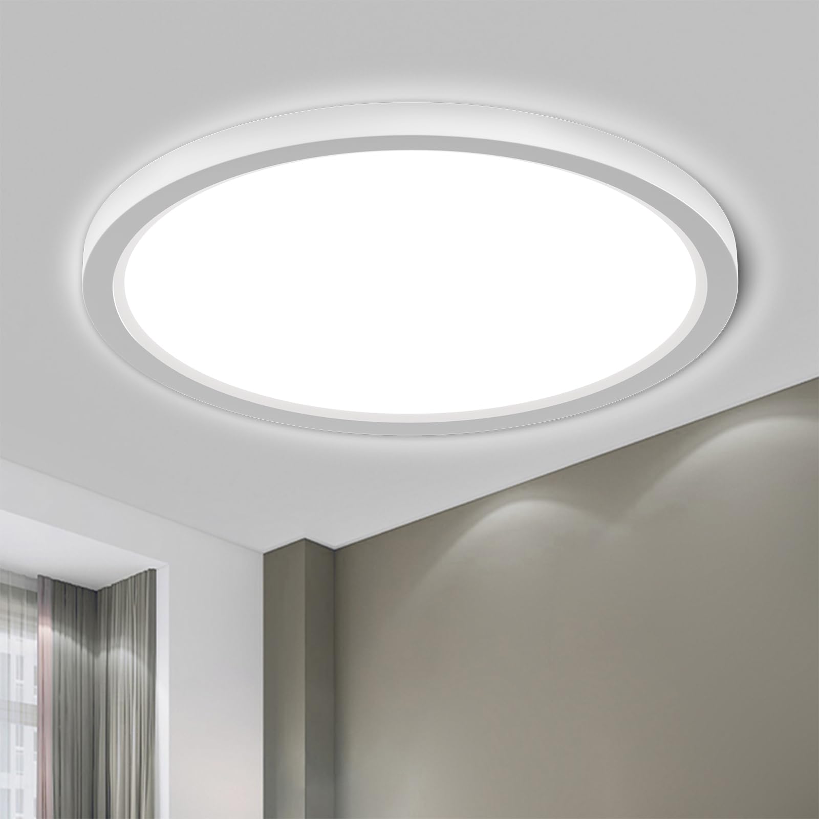 LQWELL LED-Deckenleuchte 24W ultradünn – IP44 wasserfest für Bad & Wohnräume