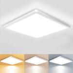 zemty LED Deckenleuchte 24W 29.5cm – Flach, 3 Farbtemperaturen, IP44 Wasserdicht