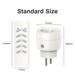 UCOMEN Funksteckdosen 5er-Set mit 2 Fernbedienungen – 2300W, 30m Reichweite, TÜV-zertifiziert – Bild 7