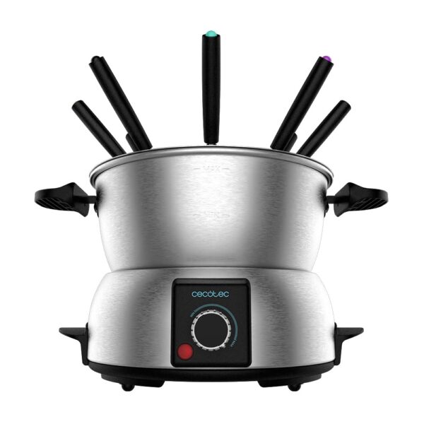 Cecotec FunGourmee Elektro-Fondue aus Edelstahl für 8 Personen – 1000 W mit Temperaturregler