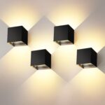 Kingwei 4er Set LED Wandleuchten Aussen 12W – IP65 Wandlampen mit verstellbarem Abstrahlwinkel