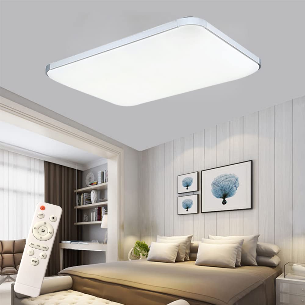 YRHome 72W LED Deckenleuchte Dimmbar mit Fernbedienung – Moderne Ultraslim Lampe